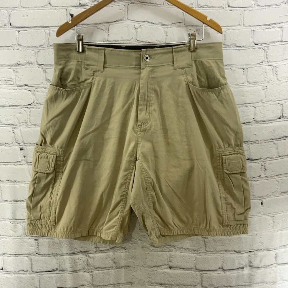 Eddie Bauer Cargo Shorts Mens‎ Sz 36 Beige Khaki Casual Camping Hiking